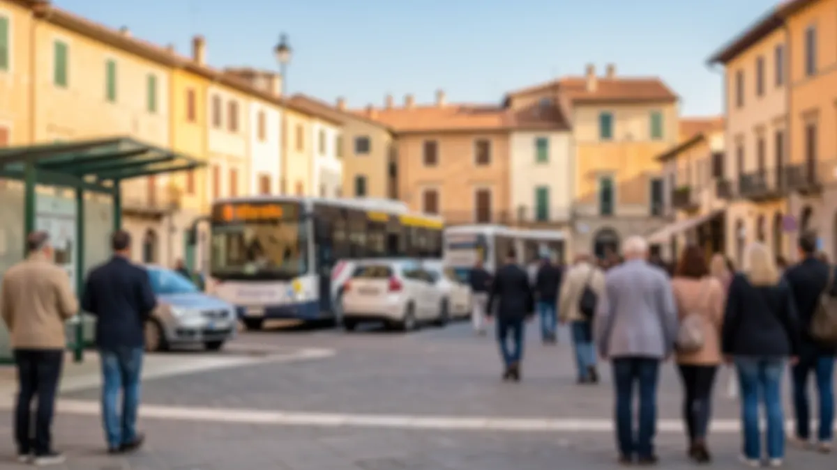 Generic image of urban and interurban transport in a Mediterranean town.
