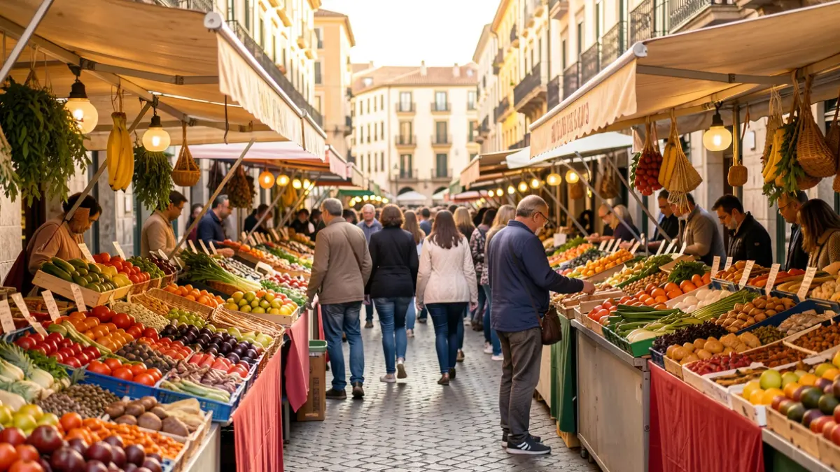 Generic image of a gastronomy market in Barcelona.
