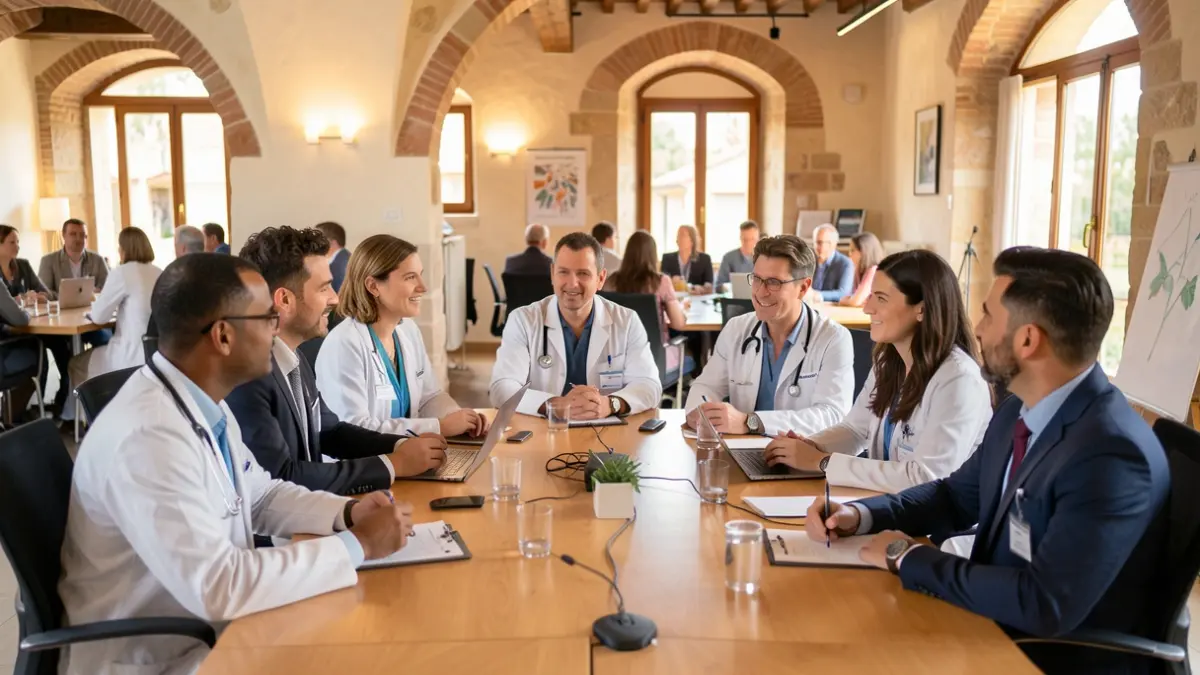 Healthcare professionals participating in a primary care conference.