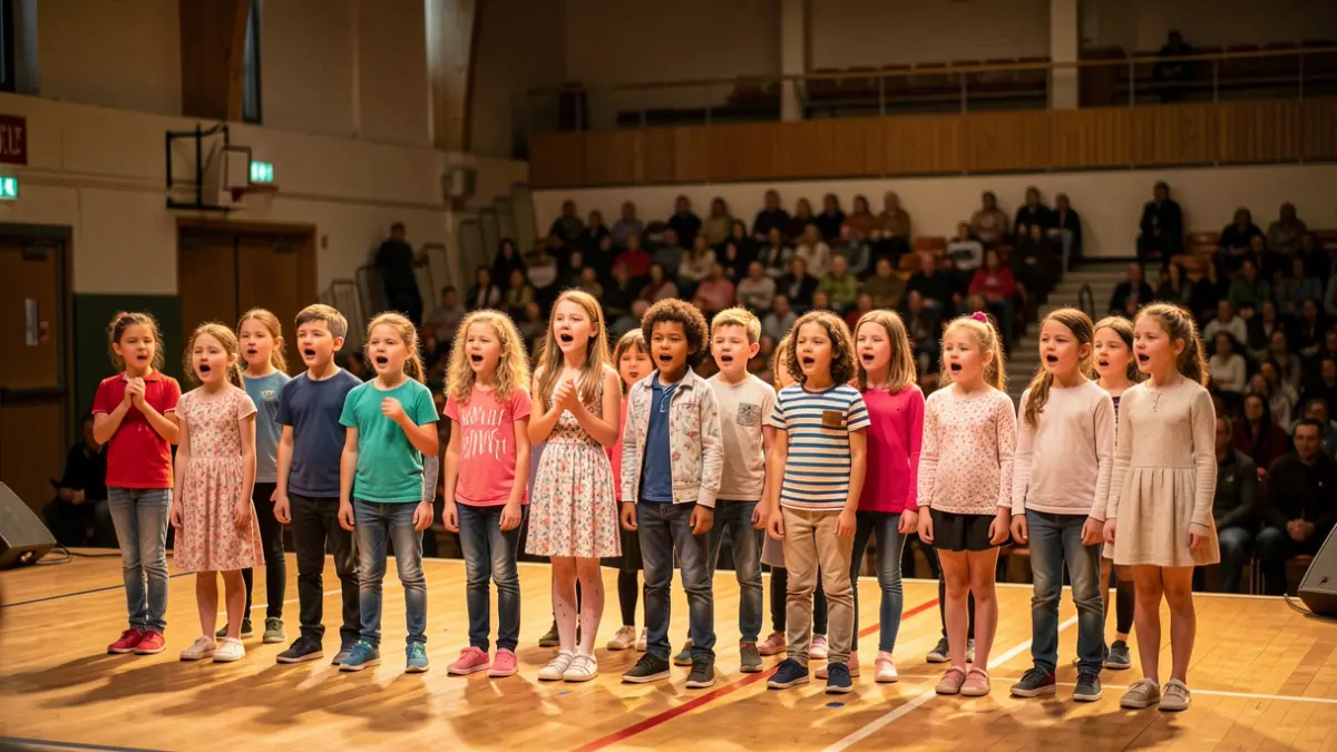 Generic image of children singing on a stage.