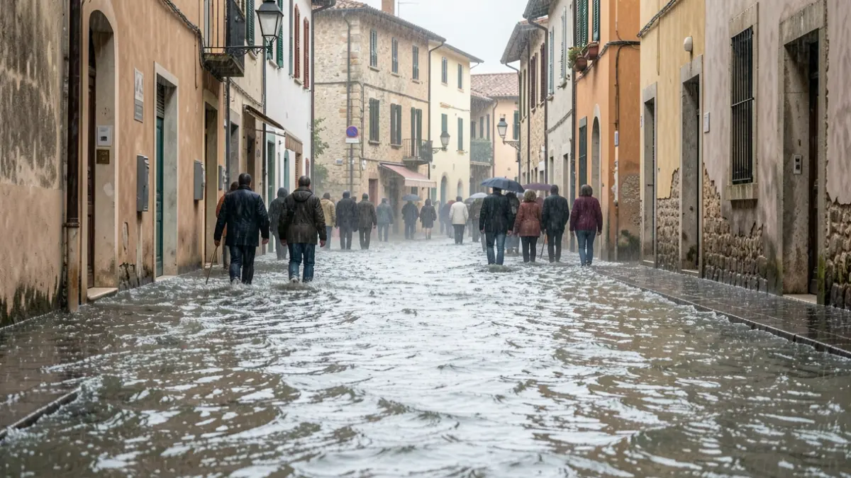 Carrers inundats a Montcada i Reixac per les pluges torrencials.