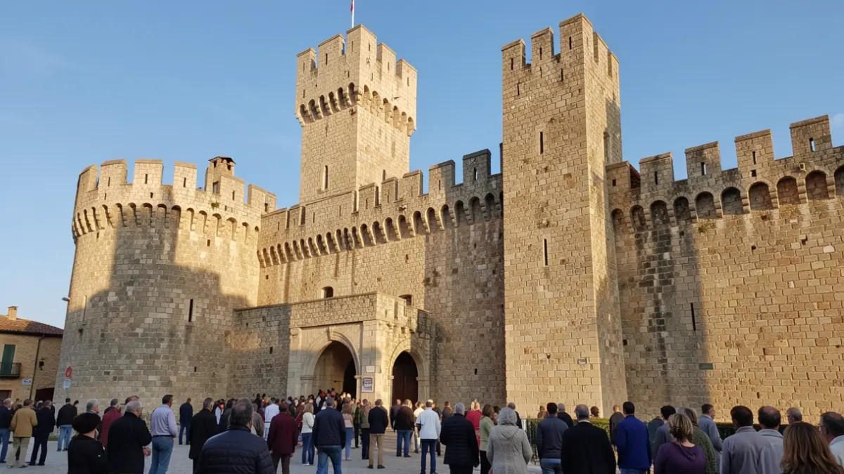 Generic image of a medieval castle under a blue sky.