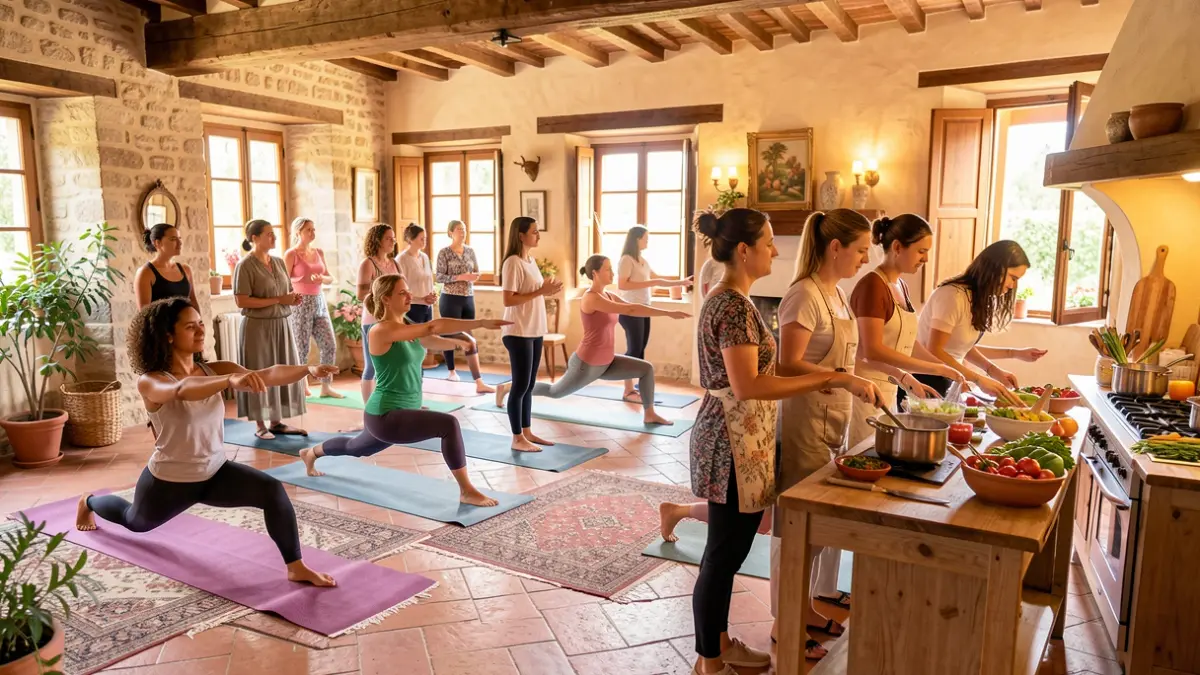 Generic image of women participating in wellness and healthy cooking workshops.
