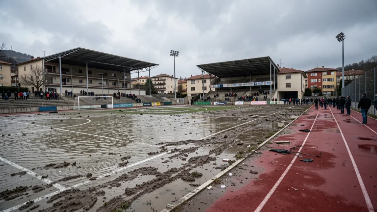Instal·lacions esportives municipals de Montornès del Vallès afectades per un temporal.