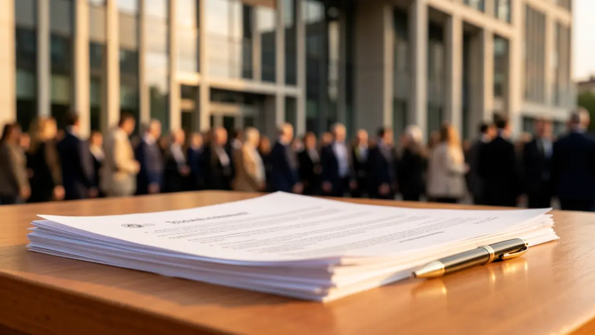 Imatge genèrica de documents oficials i un escriptori en un entorn institucional.