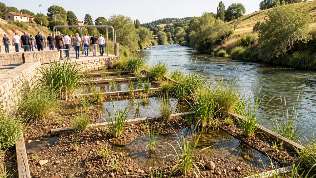 Artificial wetland for water purification in the Rubí stream.