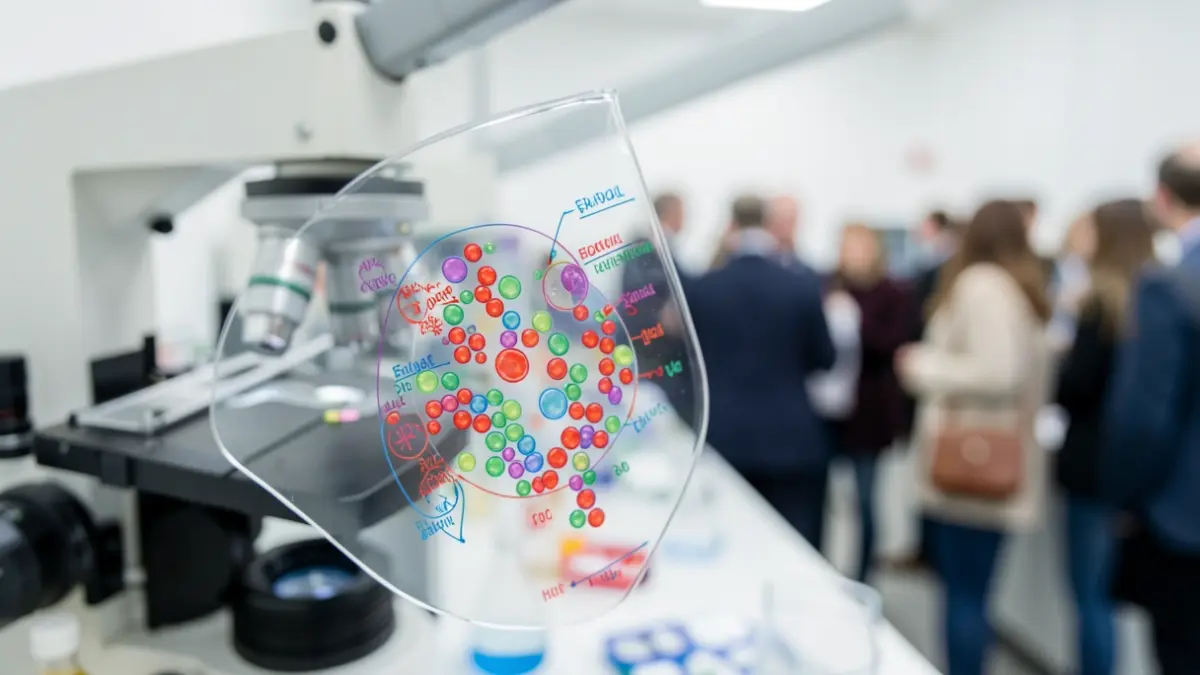 Generic image of a microscope with cells and immune markers.