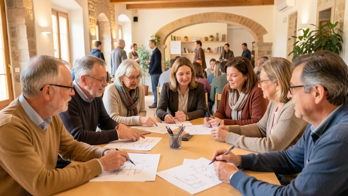 Generic image of adults over 30 participating in a community meeting.