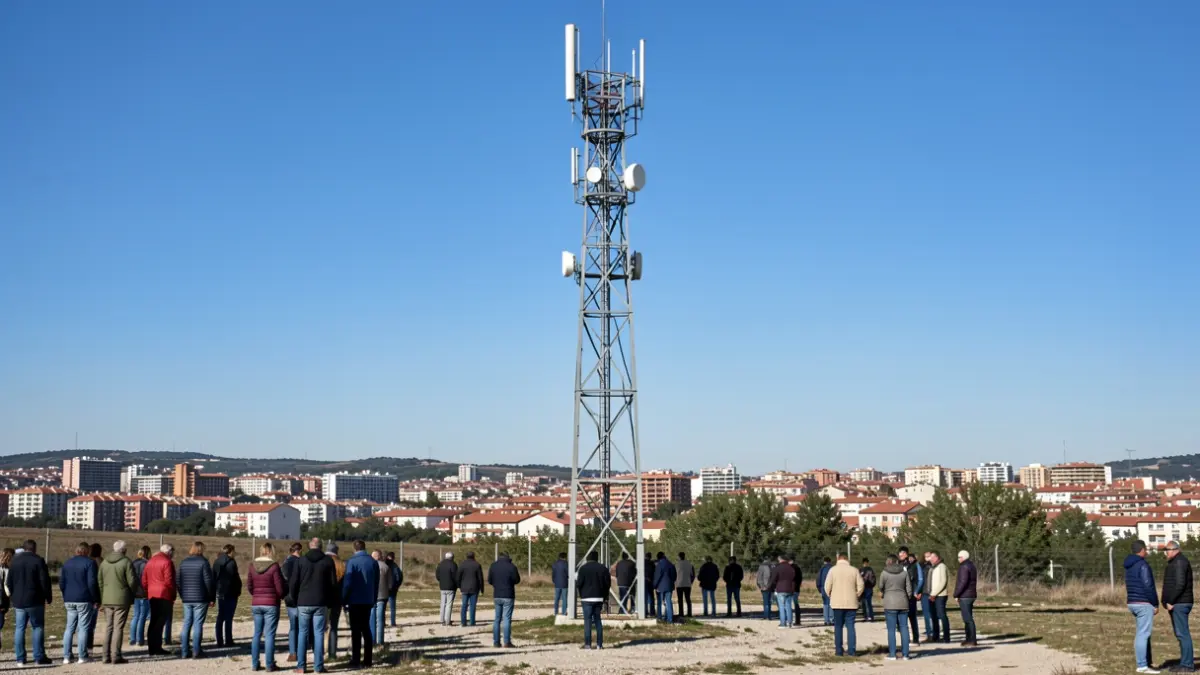 Generic image of a rural telecommunications tower in a Catalunya setting.