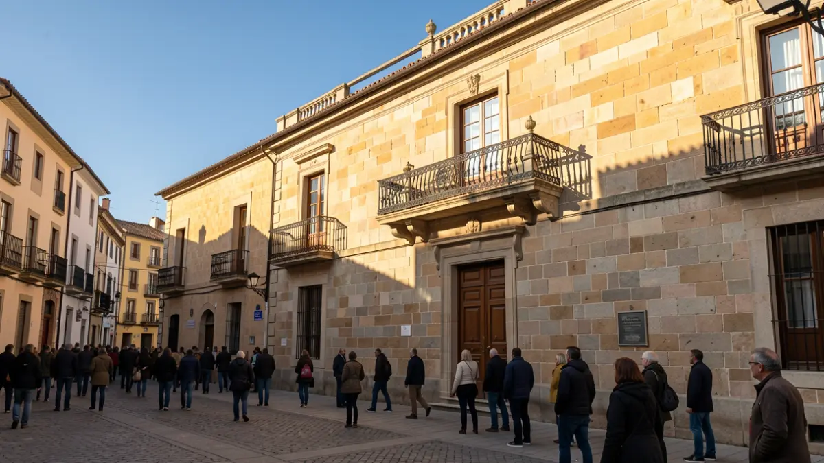 Imatge genèrica d'una plaça de poble català amb la façana d'un ajuntament.