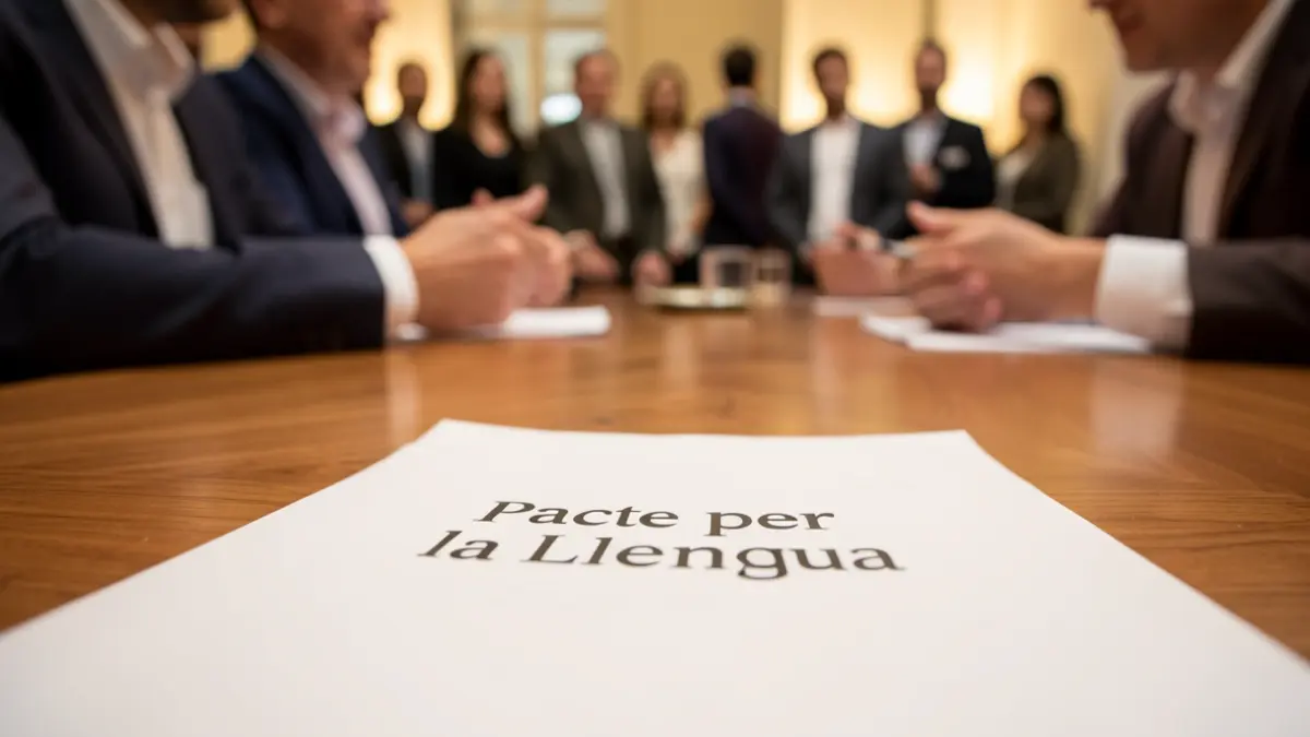 Generic image of a document on a desk with hands in the background.
