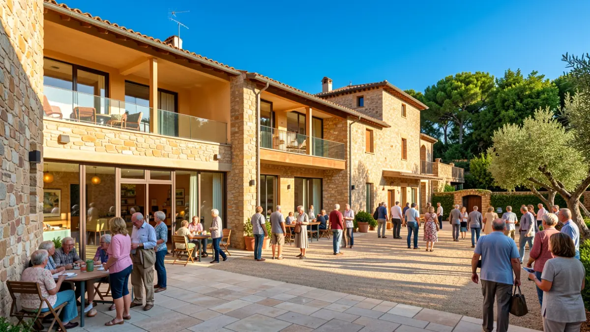 Generic image of an active senior center in a Mediterranean setting.