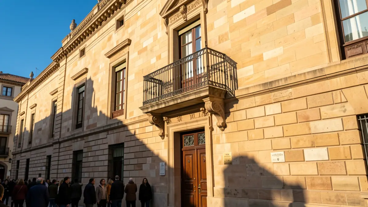 Façana de l'Ajuntament de Tiana amb balcó i cel blau.