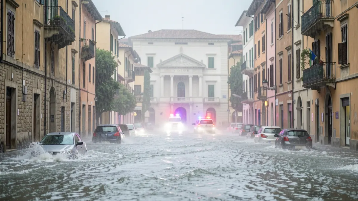 Generic image of torrential rain and flooding in Arenys de Mar.