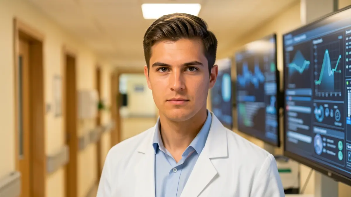 Young person leading a digital transformation project in the healthcare sector.