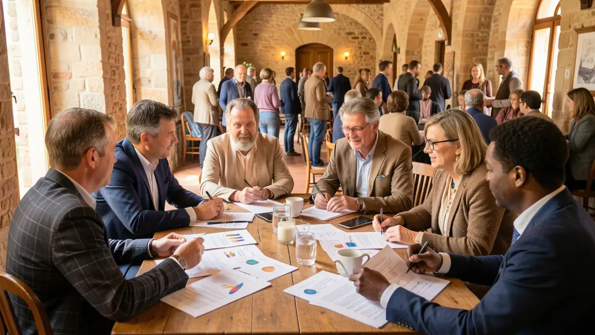 Professionals i persones amb experiència en salut mental col·laborant en una jornada sobre recerca.