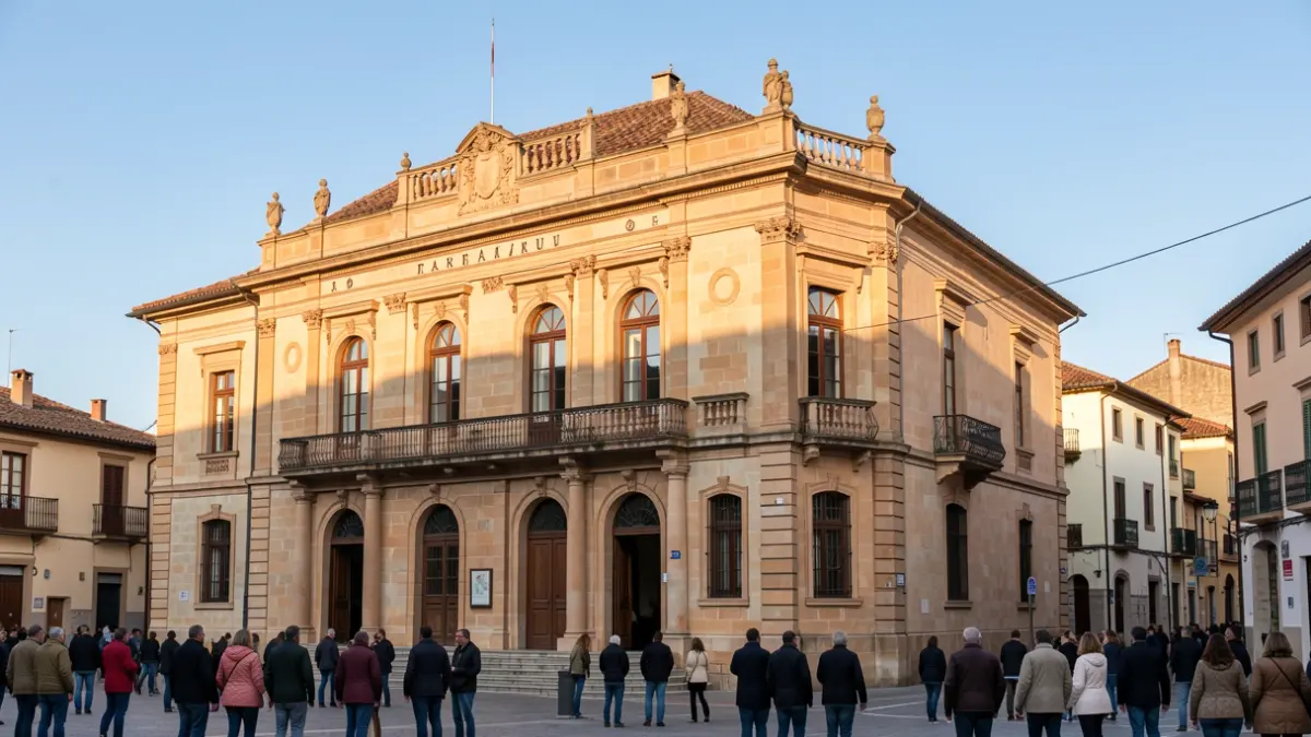 Facade of the Teatre Ateneu in Tàrrega in the afternoon light.