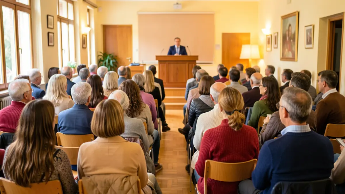Imatge genèrica de ciutadans assistint a una reunió en un centre cívic.