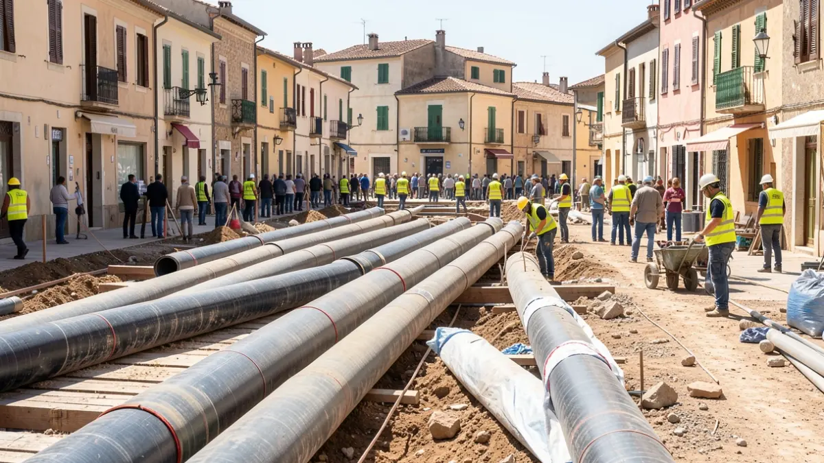 Obras de mejora del muro Plana Paradís-calle Olivar en Arenys de Mar.