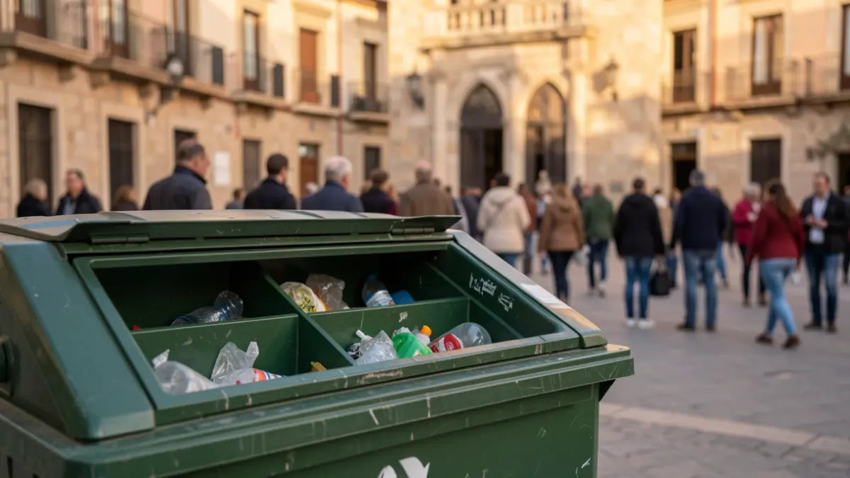 Contenedores de reciclaje para la separación de residuos.