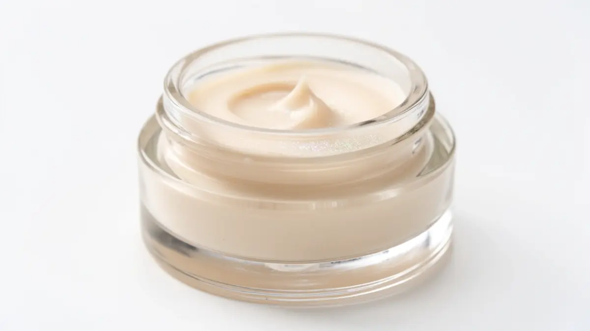 Generic image of a cosmetic cream jar with a slight metallic sheen.