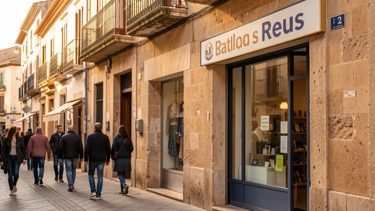 Generic image of a commercial establishment in Reus with Catalan signage.