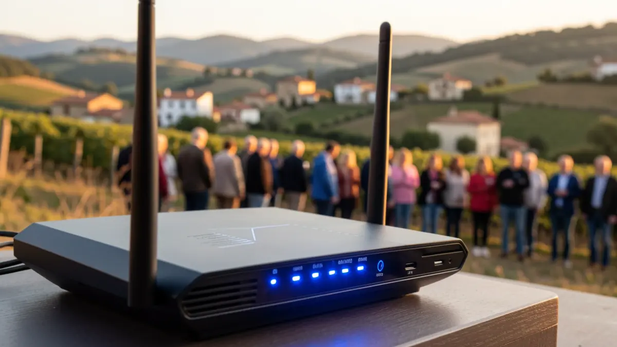 Imatge genèrica d'un router simbolitzant la connectivitat a internet en un entorn rural.