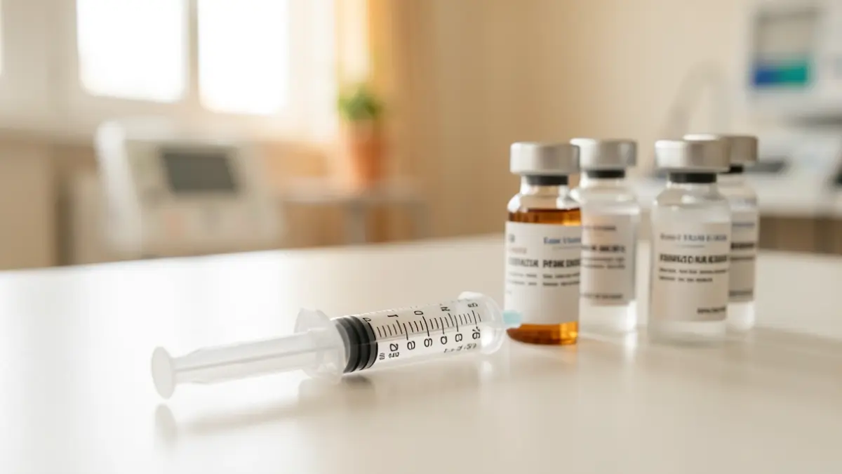 Generic image of a medical syringe and vials.