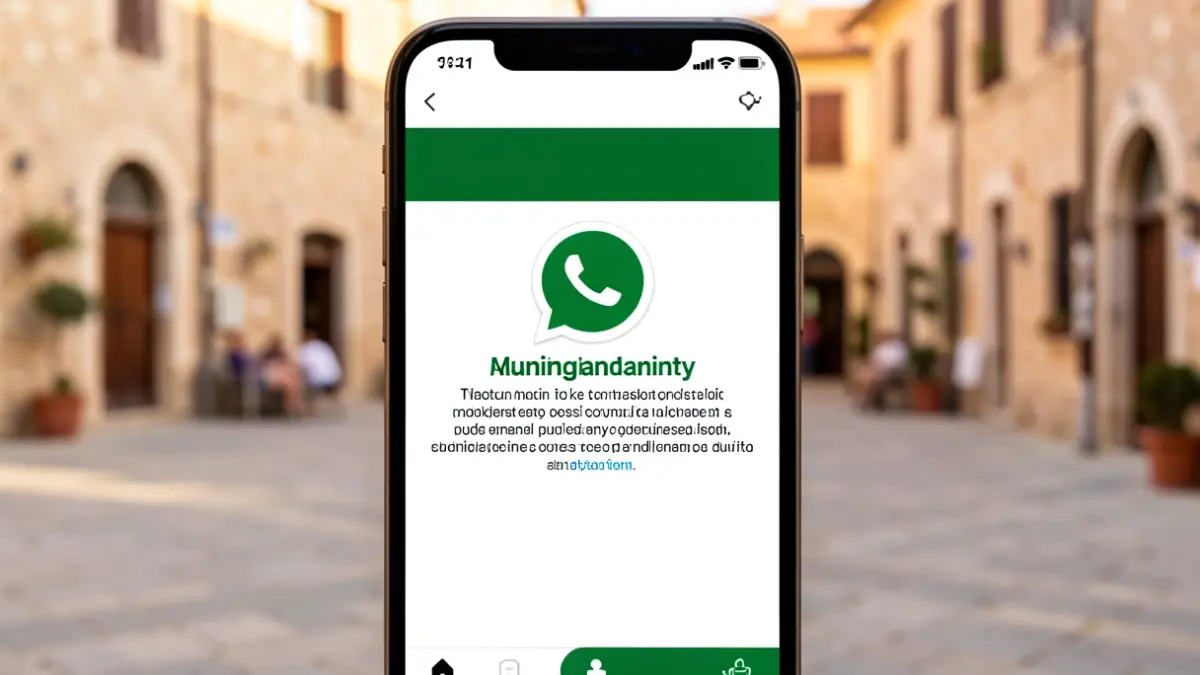Mobile phone screen showing the WhatsApp channel of the Sant Agustí de Lluçanès City Council.