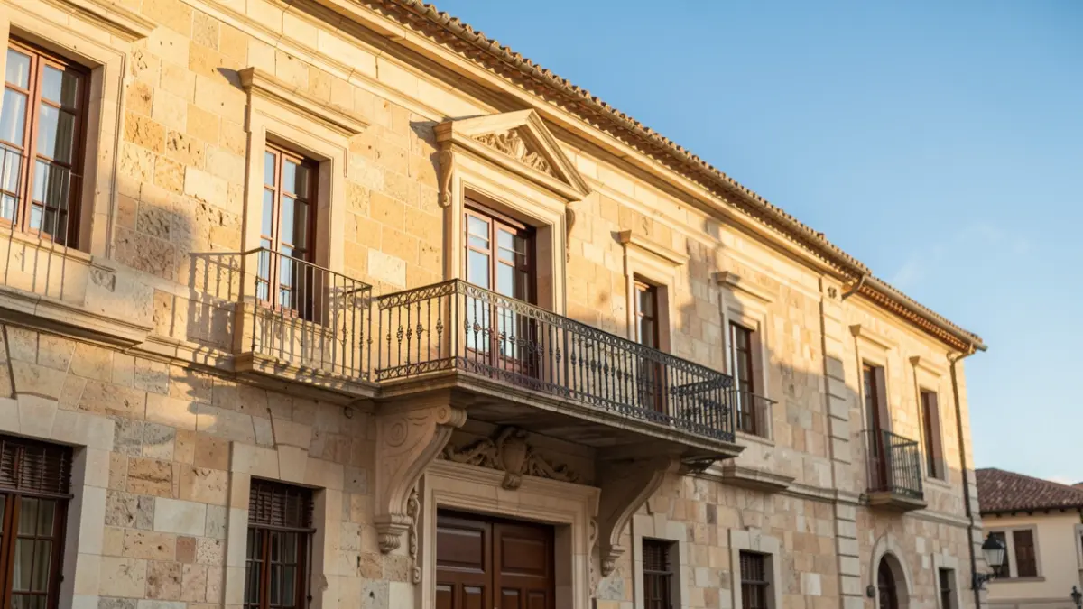 Imagen genérica de un edificio municipal con arquitectura mediterránea y luz cálida.
