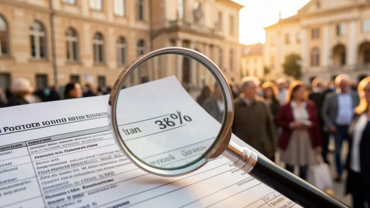 Generic image of a tax document with a magnifying glass over a percentage reduction.