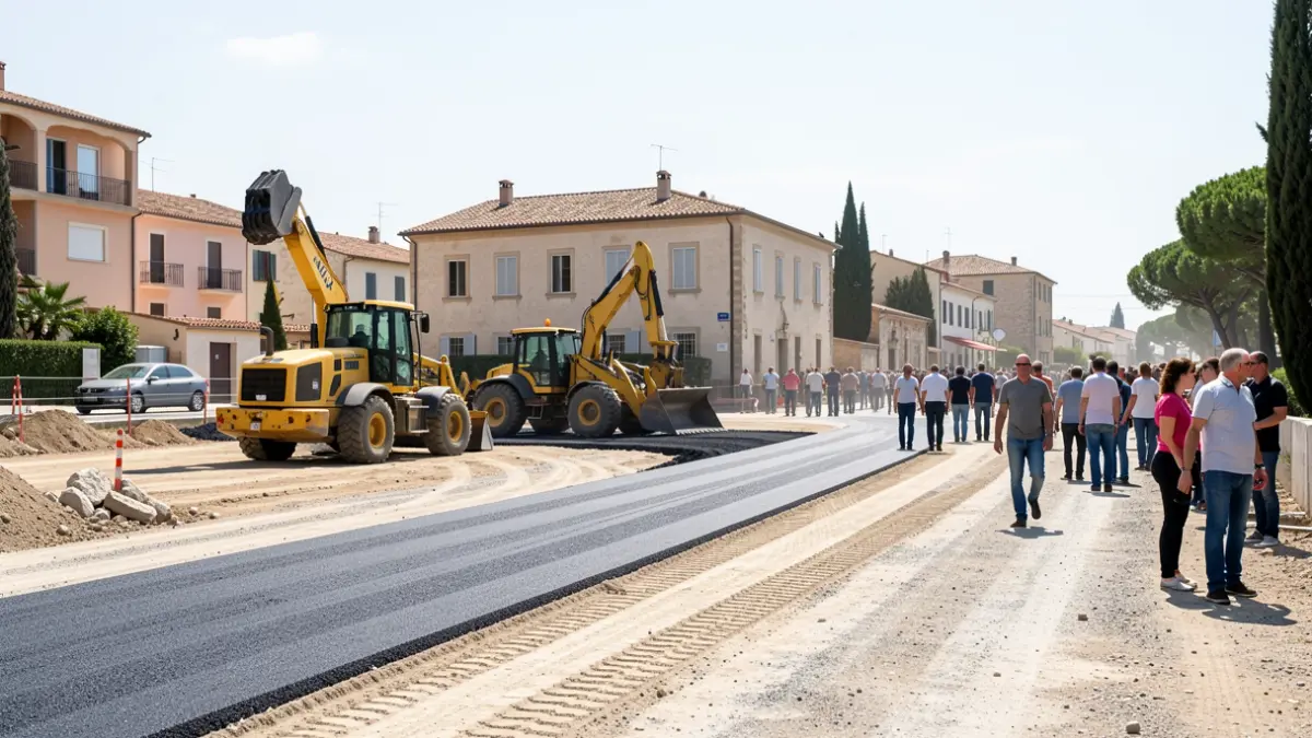 Generic image of construction works with machinery and roads under construction.