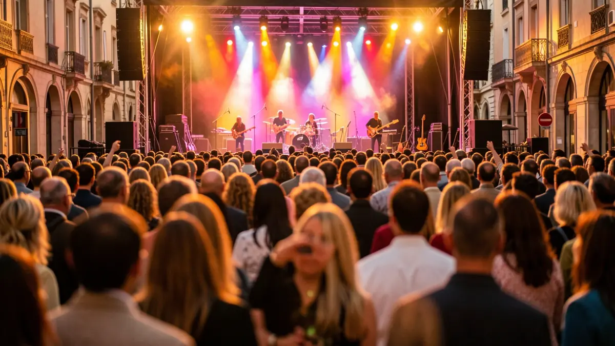 Imagen genérica de un concierto con público y escenario.