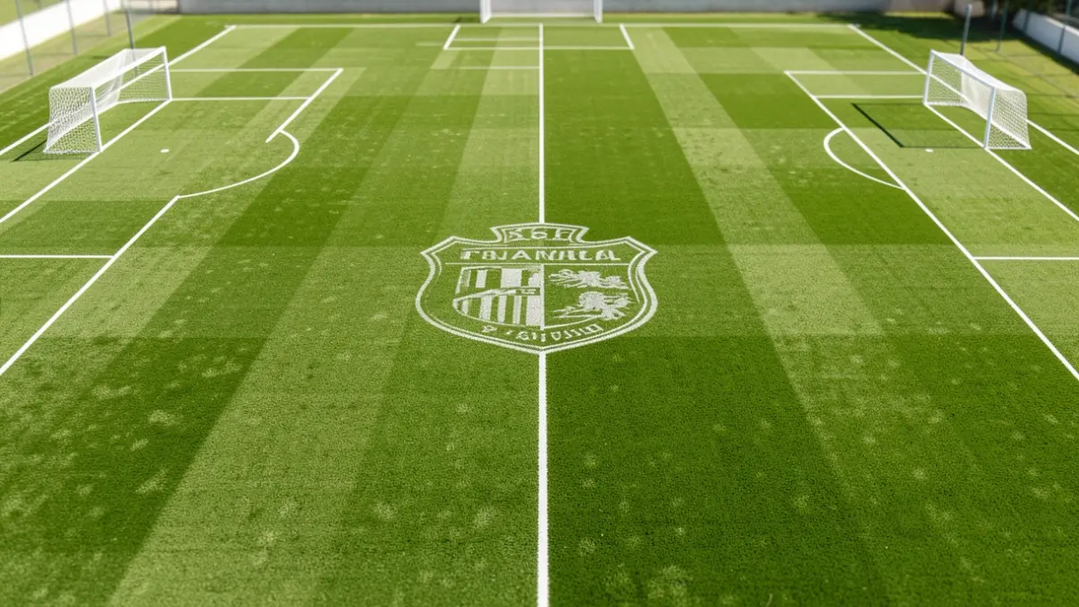Imatge genèrica d'un camp de futbol amb gespa nova i porteries.