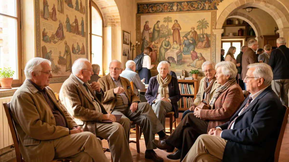 Persones grans participant en un acte del Mes de la Gent Gran a Sant Quirze del Vallès.