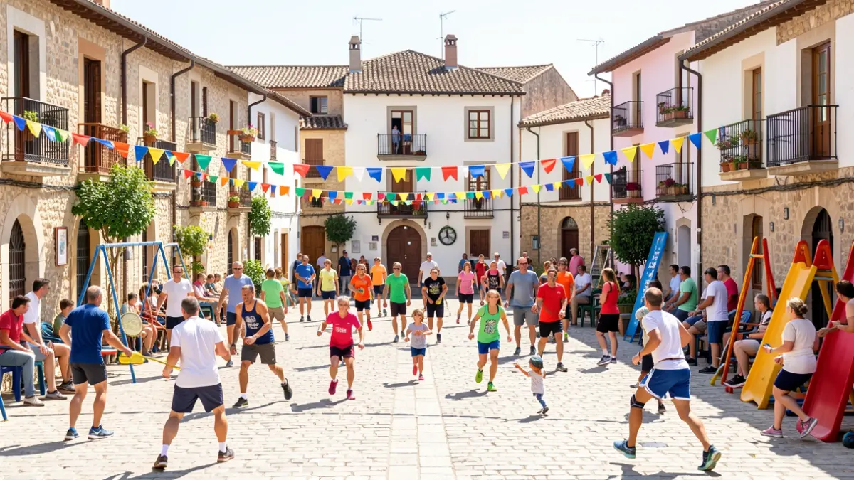 Gente participando en actividades deportivas en la Semana Europea del Deporte en Santa Margarida de Montbui.
