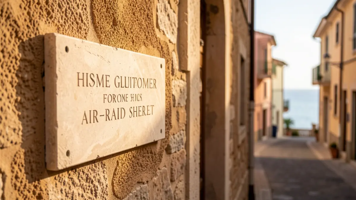 Placa commemorativa d'un antic refugi antiaeri al carrer Callao de Tarragona.