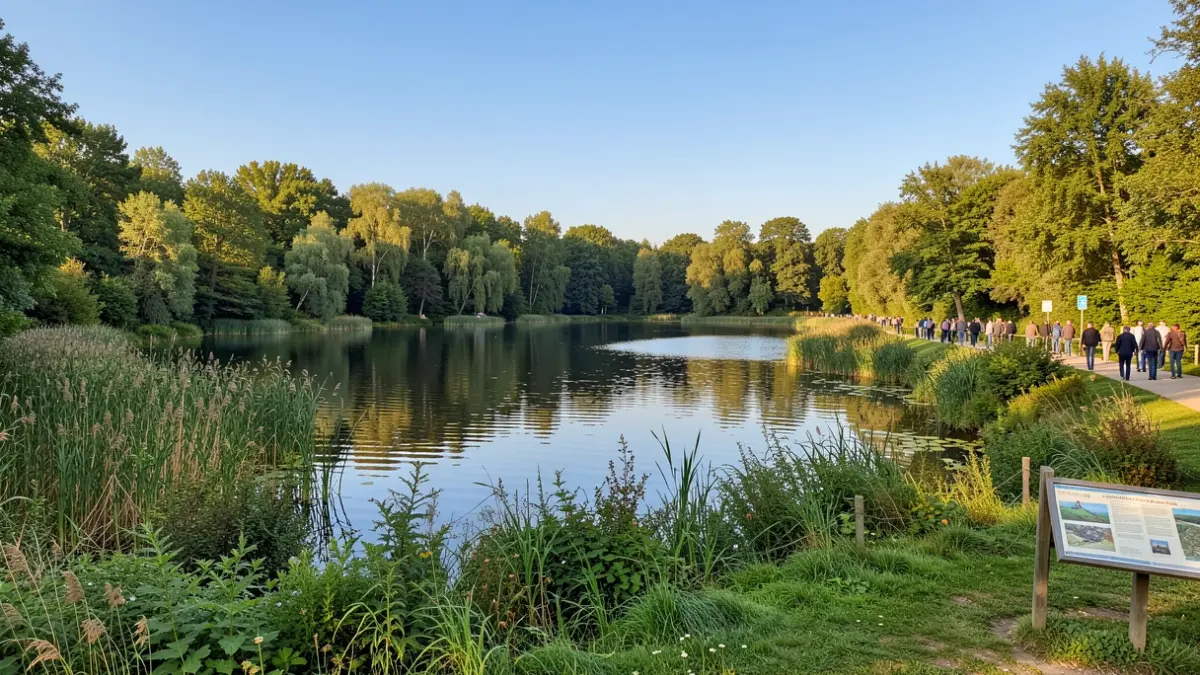 Generic image of a natural lake surrounded by vegetation.
