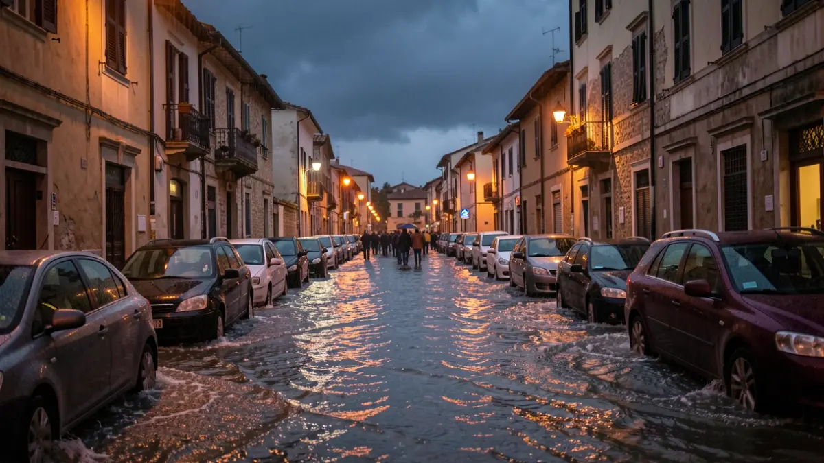 Imatge genèrica d'un carrer inundat per una tempesta.