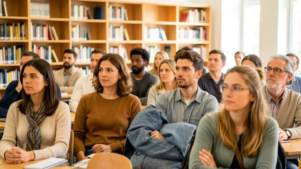 Catalan language students in a classroom in Osona.