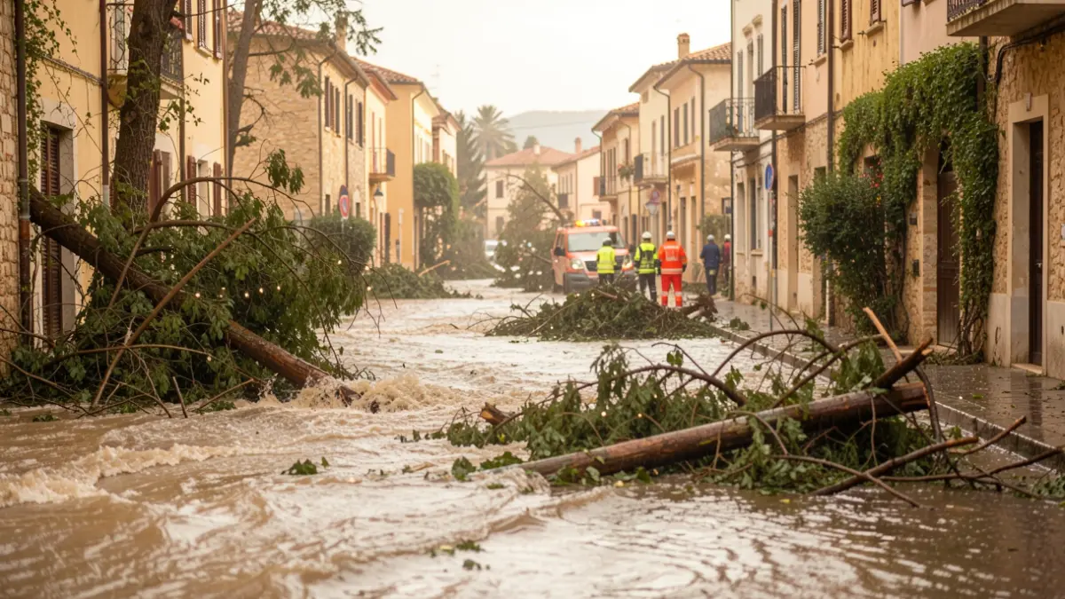 Imatge genèrica de carrers inundats i danys per pluja intensa.
