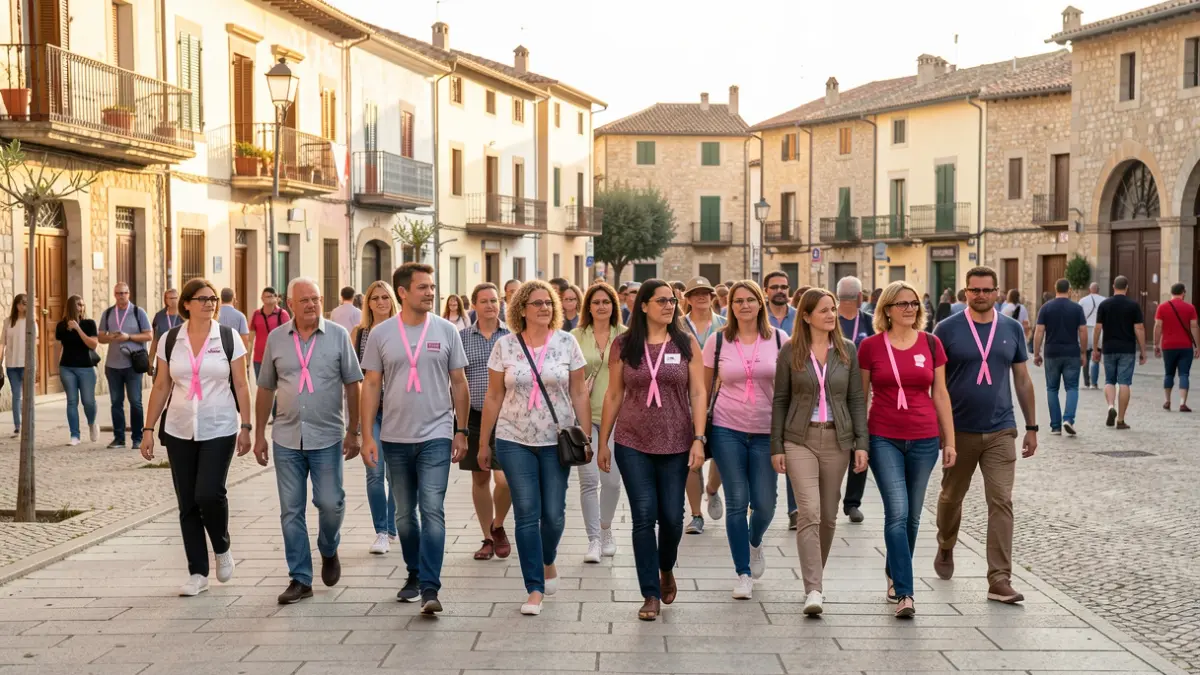 Imatge genèrica de persones participant en una marxa solidària a Verges.