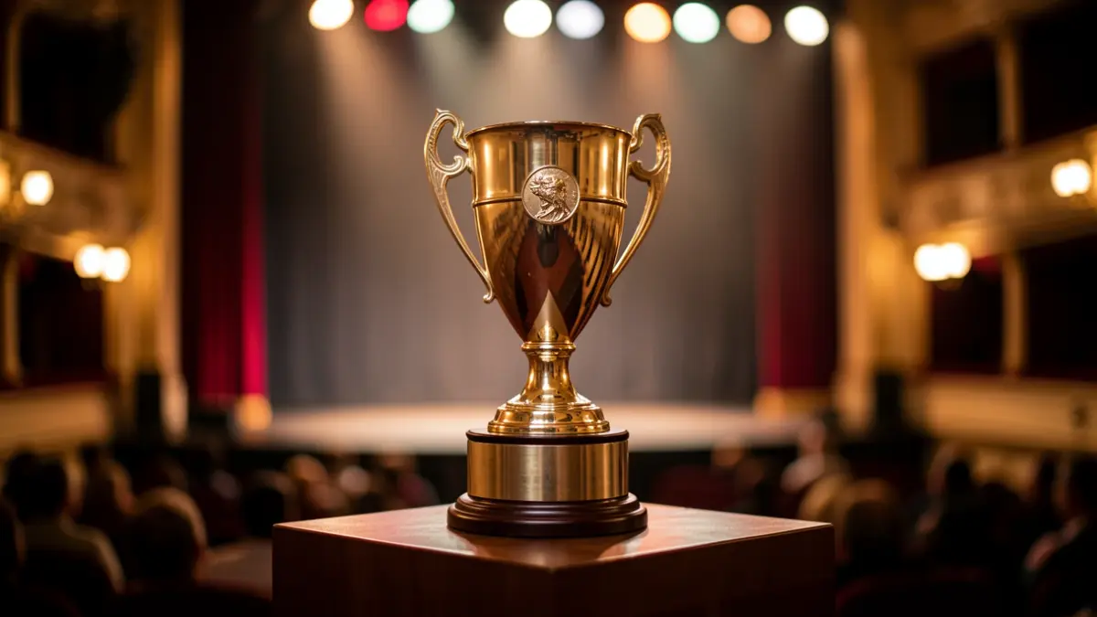 Imagen genérica de un trofeo deportivo en un podio.