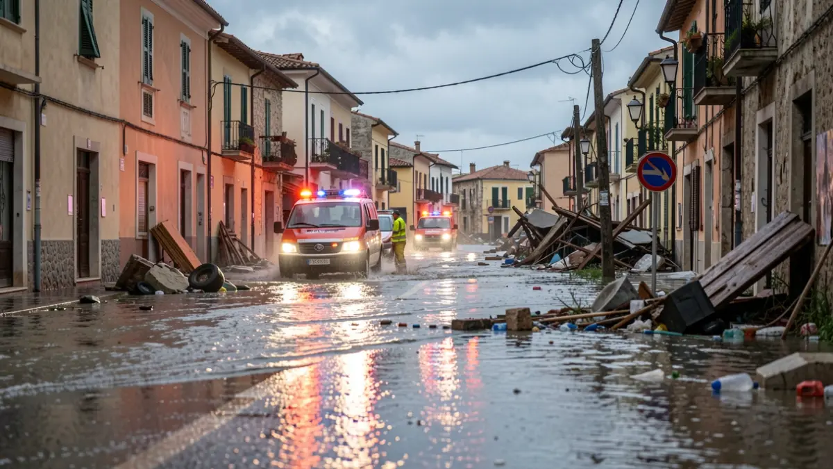 Imagen genérica de calles inundadas e infraestructuras dañadas durante un temporal.